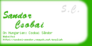 sandor csobai business card